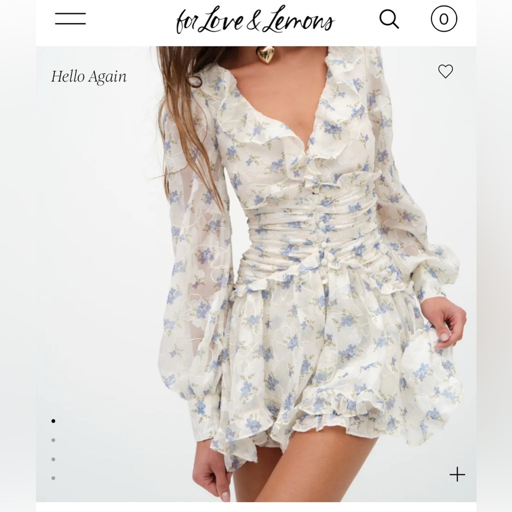 For Love and Lemons Jayleen Mini Dress- S